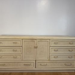 Vintage Tan Wood Dresser