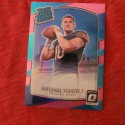 Mitchell Trubisky Pink And Blue Prizm Optic Rookie Card 