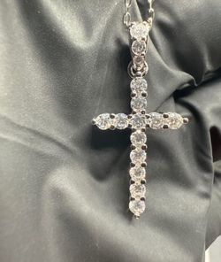 Moissanite cross necklace