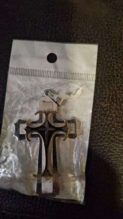 Mens steel cross with chain