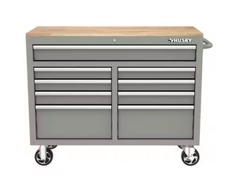 Toolbox Husky 46 in  Gray Mobile Workbench Cabinet