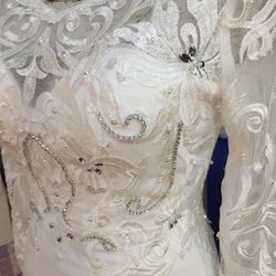 Mermaid V-Neck Lace Wedding Dress 
