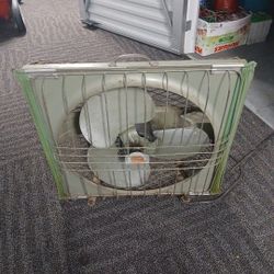 Lau Vintage Window Box Fan 18 W Green 3 Speed Exel Working Cond 50s Era