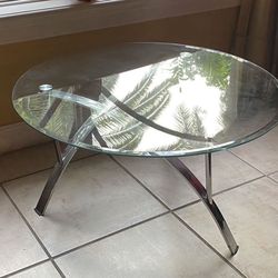 Chrome Glass Coffee Table 37" width but 18" height