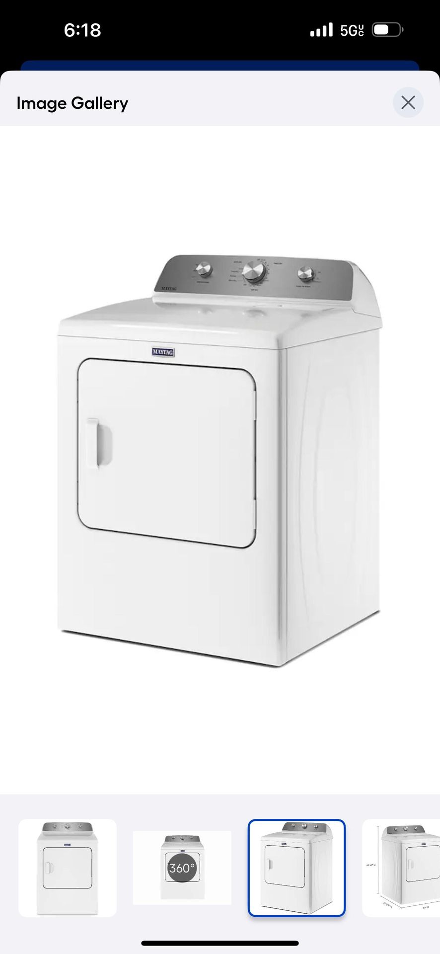 Maytag Medium Vented Gas Dryer (White )