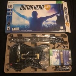 Guitar Hero 🎸🎮 Live Xbox 360 brand new never used guitar and game are still sealed