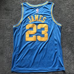 Men's Los Angeles Lakers LeBron James #23 Nike MPLS light Blue Swingman  Jersey - Classic Edition