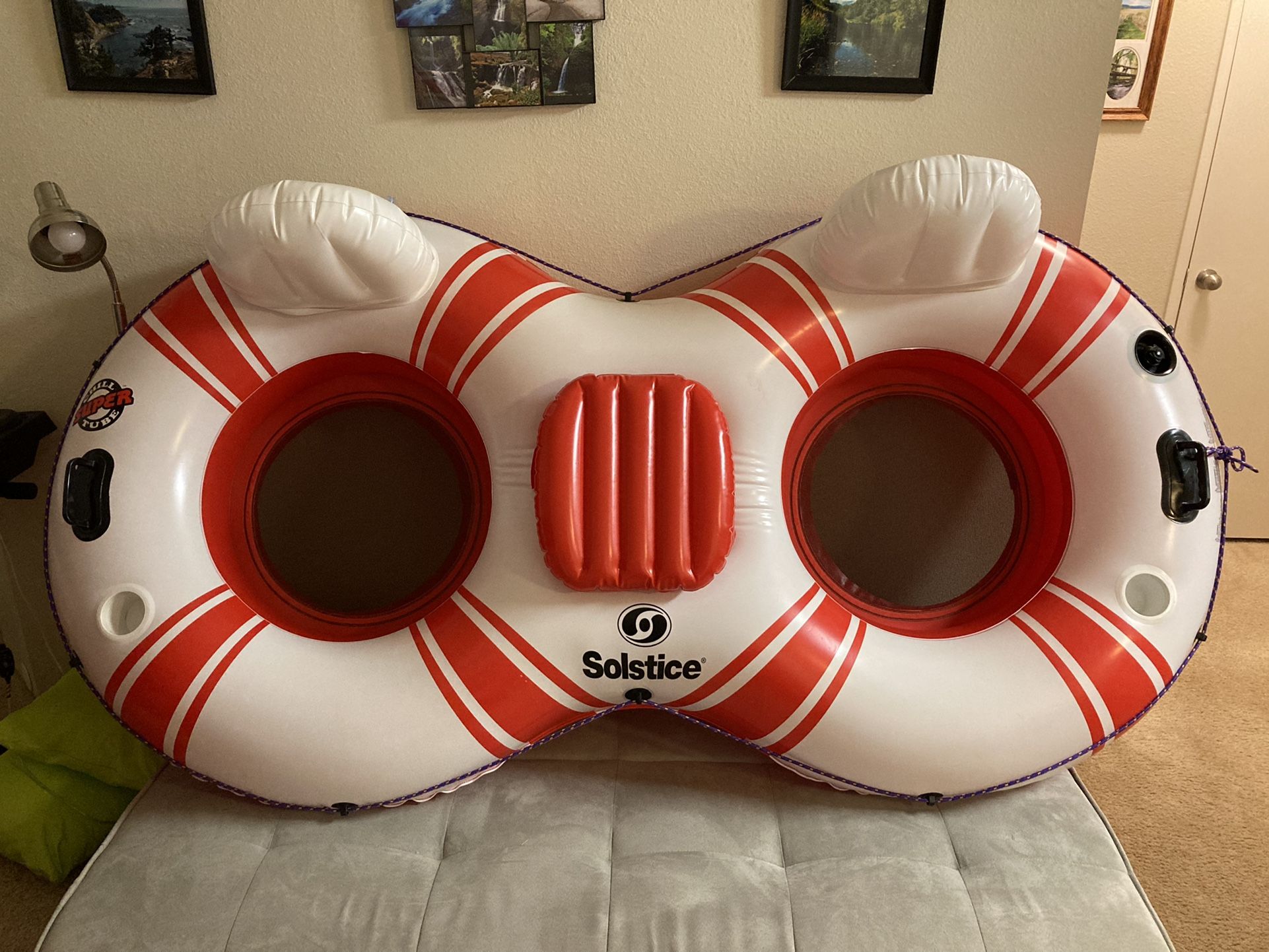 Please Read Description- Patched- Solstice Super Chill Tube Duo Double Inflatable River Raft
