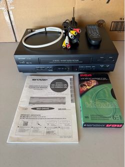 Sharp 4 Head VC-A560 VC-A560U VCR VHS Player w/ OEM Remote, AV Cables, Cassette