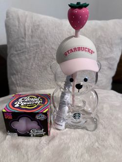 Strawberry bear Starbucks glass cups