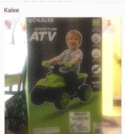 Kalee green quad atv 2024 6 volt ride on car