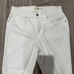 Women White Levi Jeans High Rise Skinny Size 30