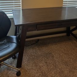 Wood Desk + Chair