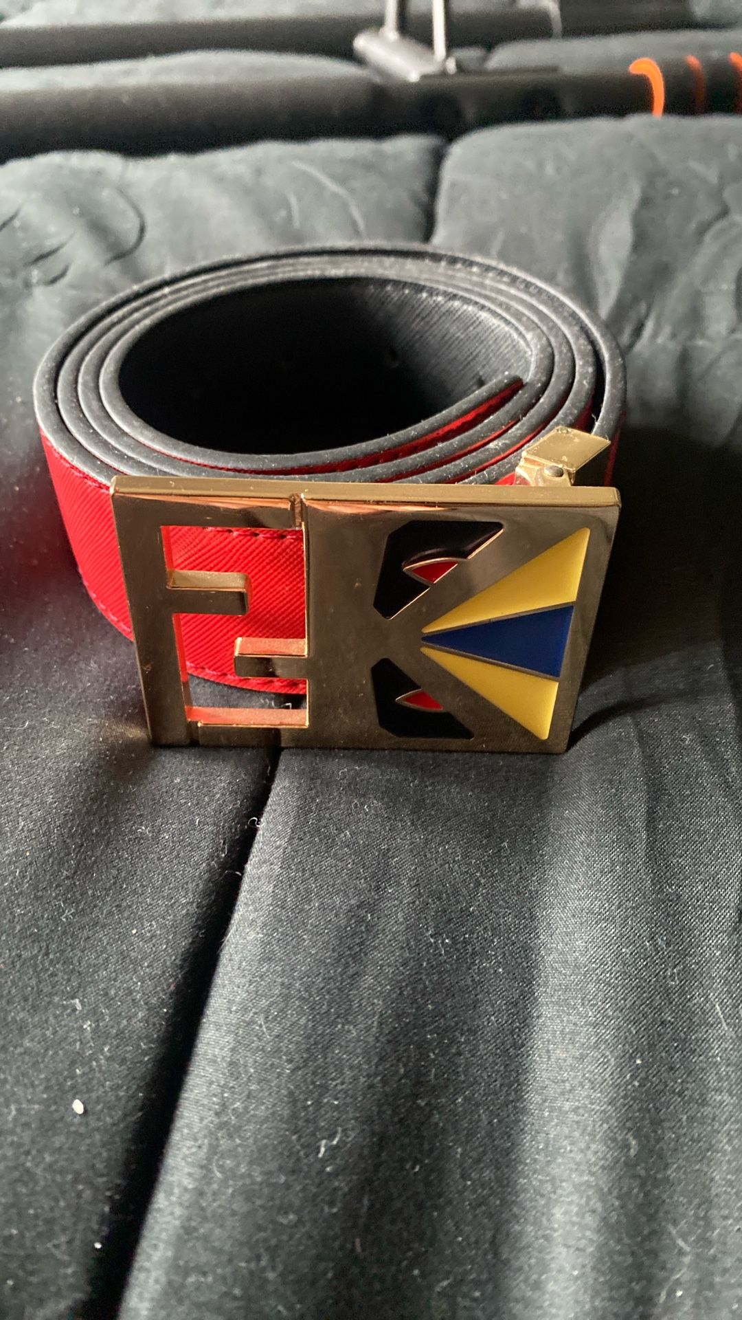 Red Fendi Monster Eyes Belt