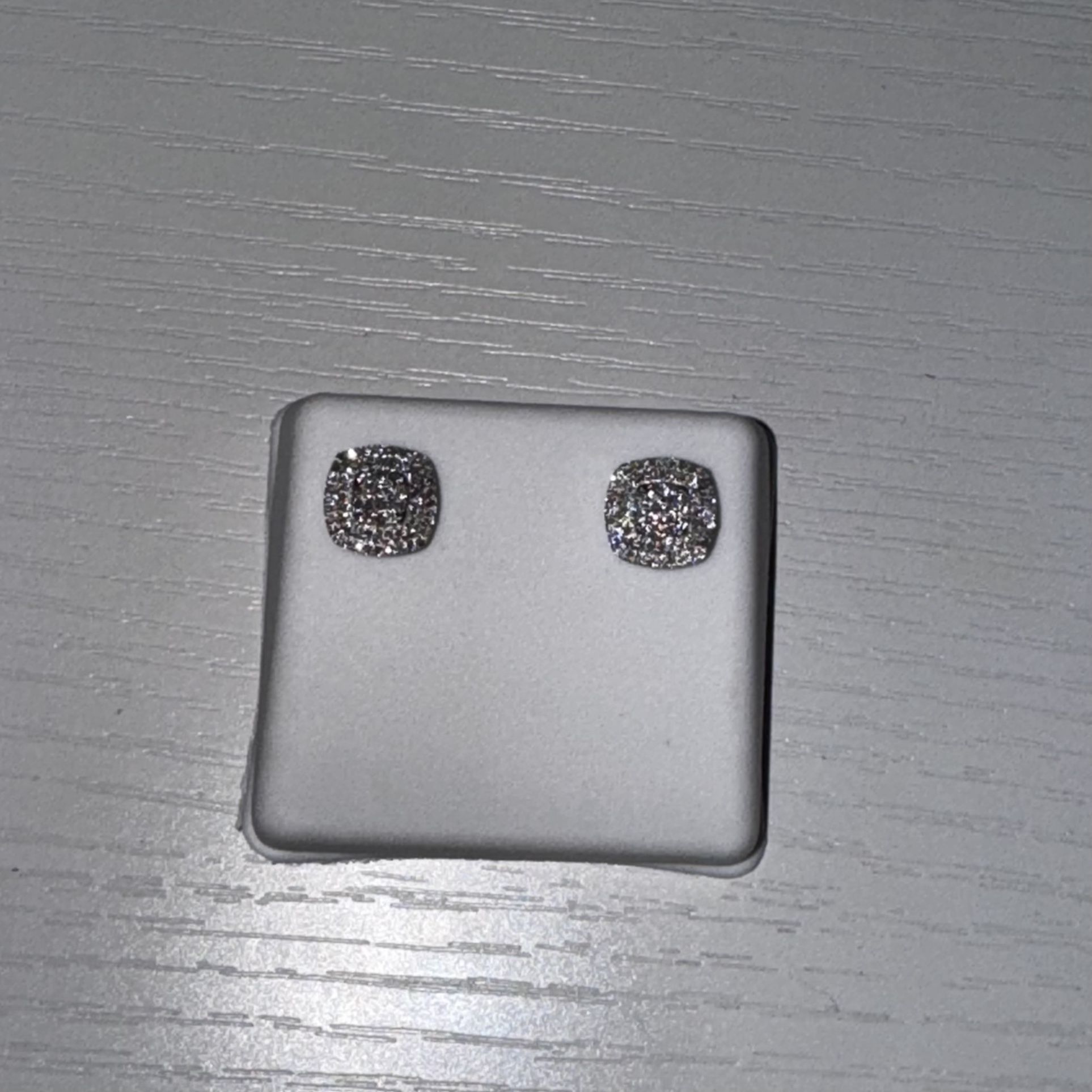 1/5 CT Real Diamond Cushion Stud Earrings Sterling Silver Designer Men’s Women’s