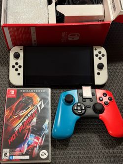 🏎️ SPEED BUNDLE: White Nintendo Switch OLED + Mario Kart 8 + NFS + Controller