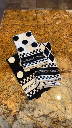 MacKenzie-Childs Black & White Kitchen Towel Set