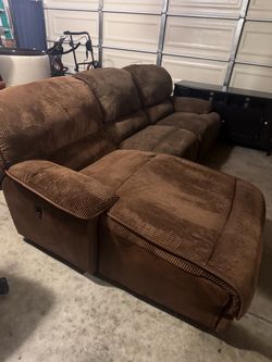 Brown Corduroy Reclining Sofa lounge $190