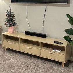 LED TV Stand LED Entertainment Center with Storage Modern LED Media Console Tables LED TV Cabinet for Living Room, Bedroom and Office Wood