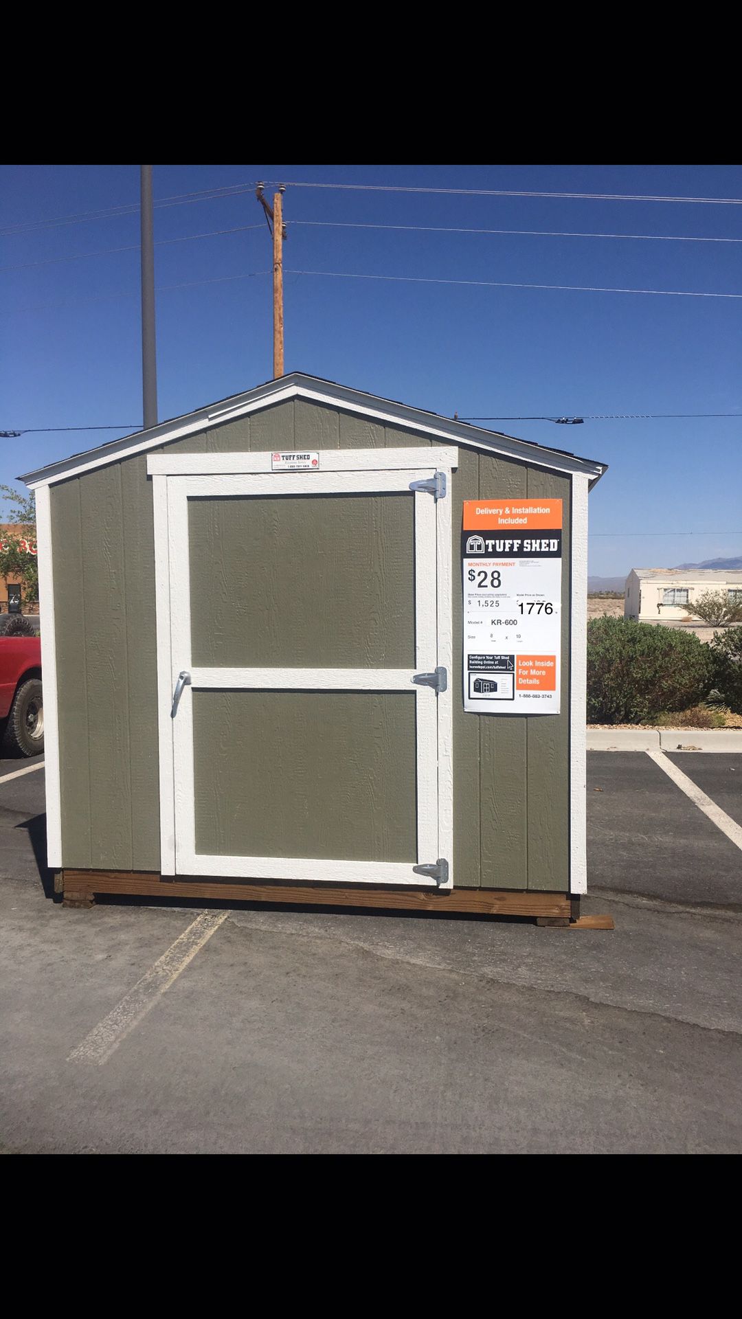 8x10 KR-600 Tuff Shed Home Depot located in Pahrump
