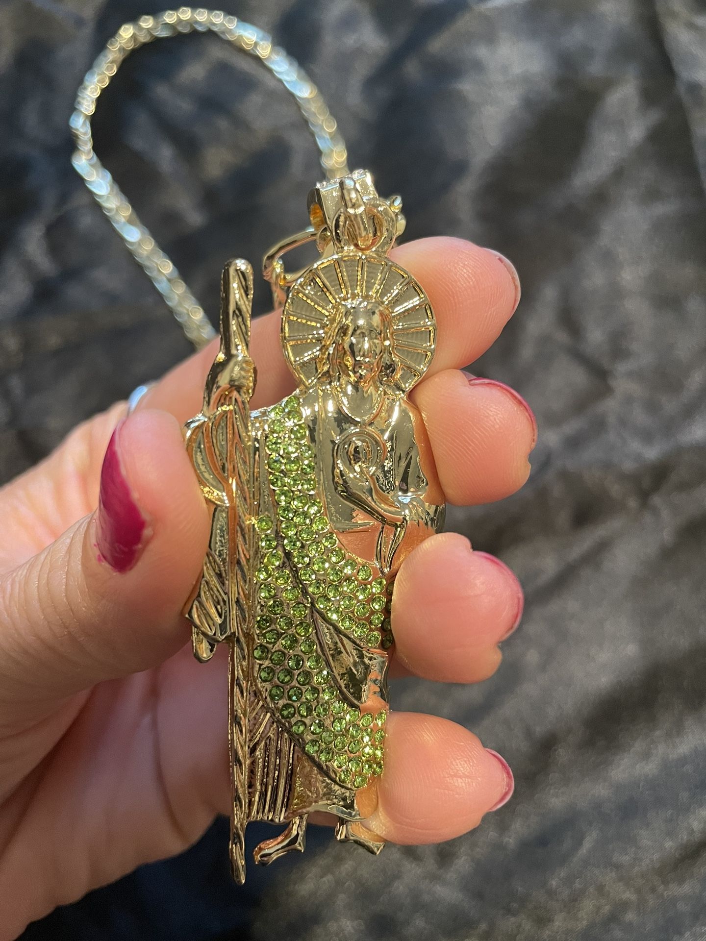 Gold Plated San Judas Chain Necklace 
