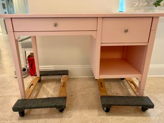 Pottery Barn pink Morgan desk