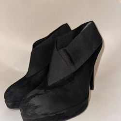 Stuart Weitzman Black Suede Heels With Stretchbands