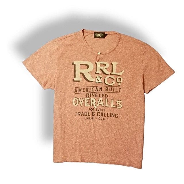 RRL RALPH LAUREN
DOUBLE RL MEN'S
LOGO HENLEY SHIRT- XLARGE