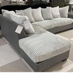 OM• $38 Initial • Brand New Clairette Court Sectional With Chaise 