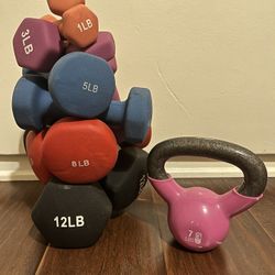 Full Weight Set: Dumbbells & Kettlebell (1–12 lb)