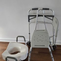 walker, shower chair, raised toilet seat
