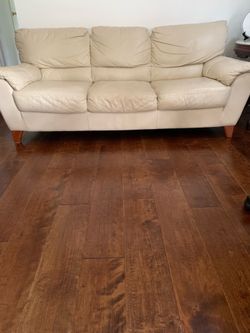 Leather Couch oyster color