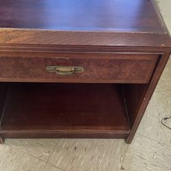 Nightstand With Rolling Draw And Shelf Underneath 