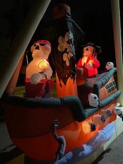 Party and holiday inflatable pirate ship