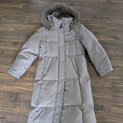 Petite M Utex Design Women Long Brown Warm Jacket Coat Winter Hooded