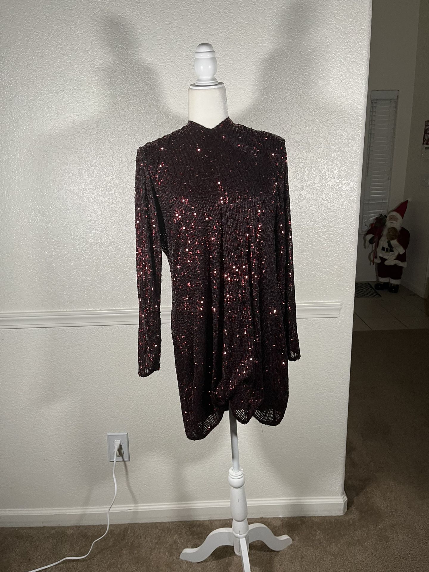 Burgundy Sequin Dress