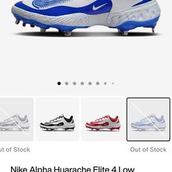 Nike Alpha Huarache Elite 4 Low Size 9