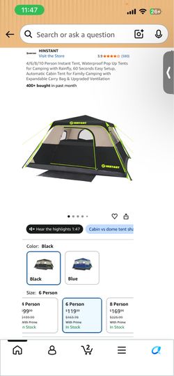 6 person instant tent