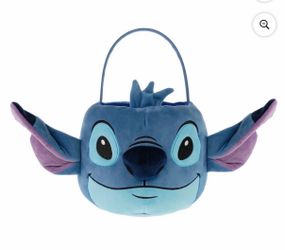 Stitch Plush Easter Basket blue