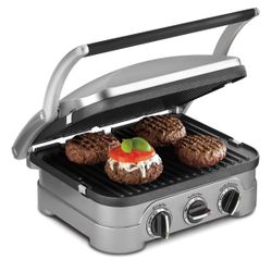 Cuisinart Griddler Indoor Grill, Panini Press, Sandwich Maker & More, 5-in-1 Grilling, Dishwasher-Sa