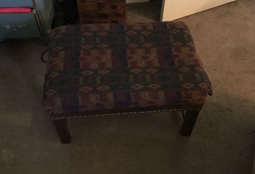 Vintage rustic footstool/ottoman