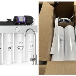 Open Box New SimPure Alkaline UV Reverse Osmosis System T1-400ALK, NSF/ANSI 58 Certified, Tankless RO Water Filter System 400 GPD, pH+ Remineralizatio