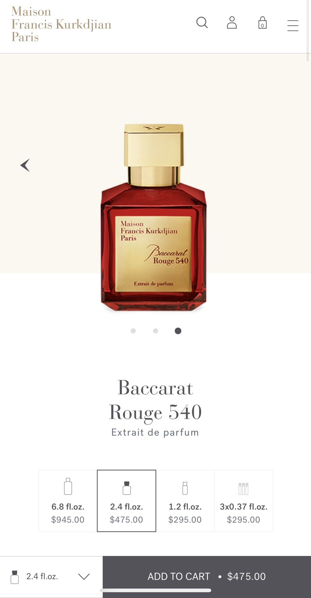 Baccarat Rouge 540 Maison Francis Kurkdjian