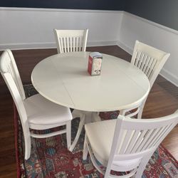 White Round Dining Table + 4 Chairs – $300 OBO  