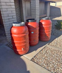 220 Lt Mettaloplastiki Food Grade Water Storage Barrels, $60 each or take all for $160
