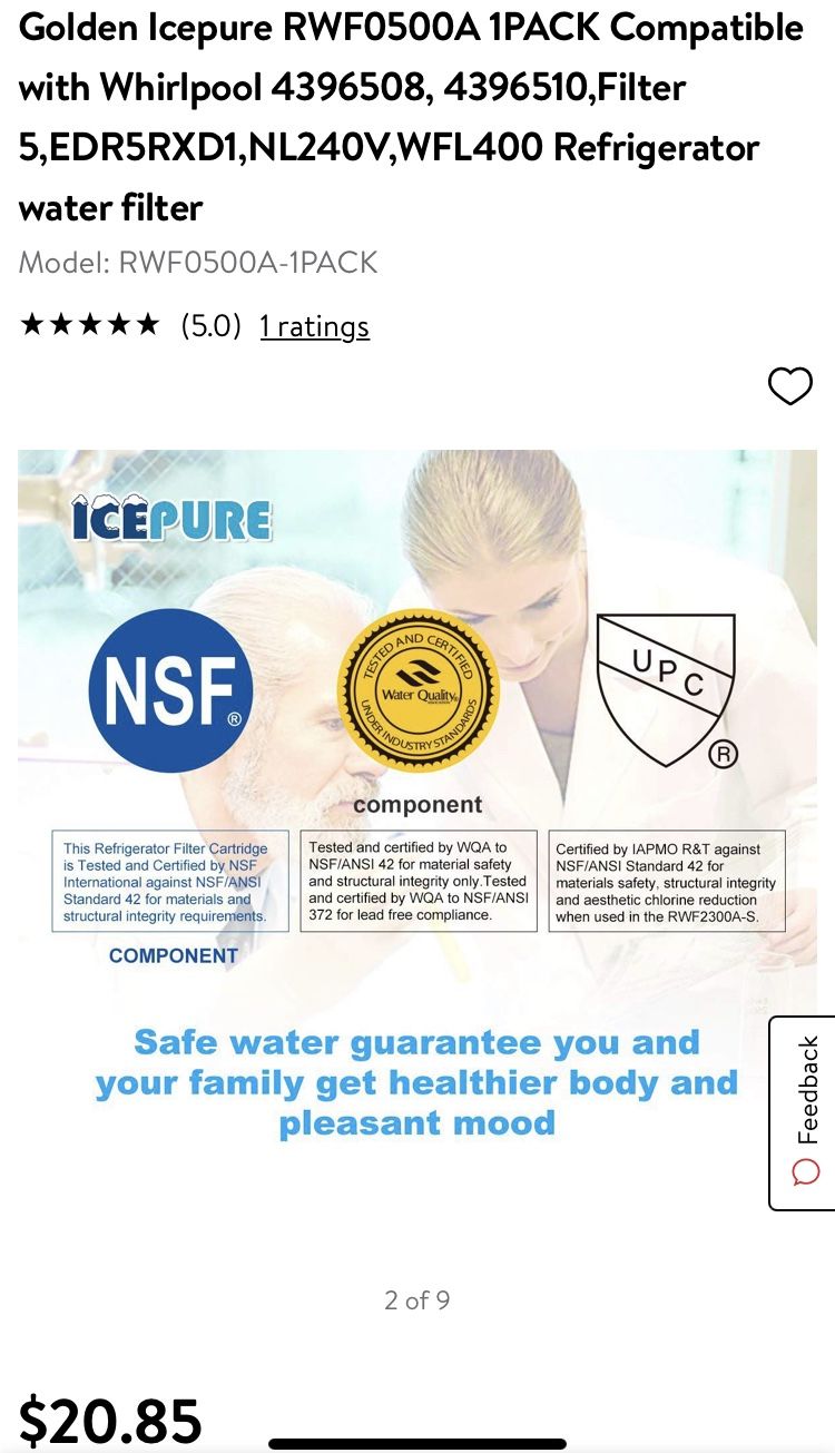 Golden Icepure Filtro Refrigerador