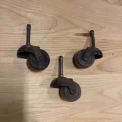 Antique Stem Casters /Wood Wheels