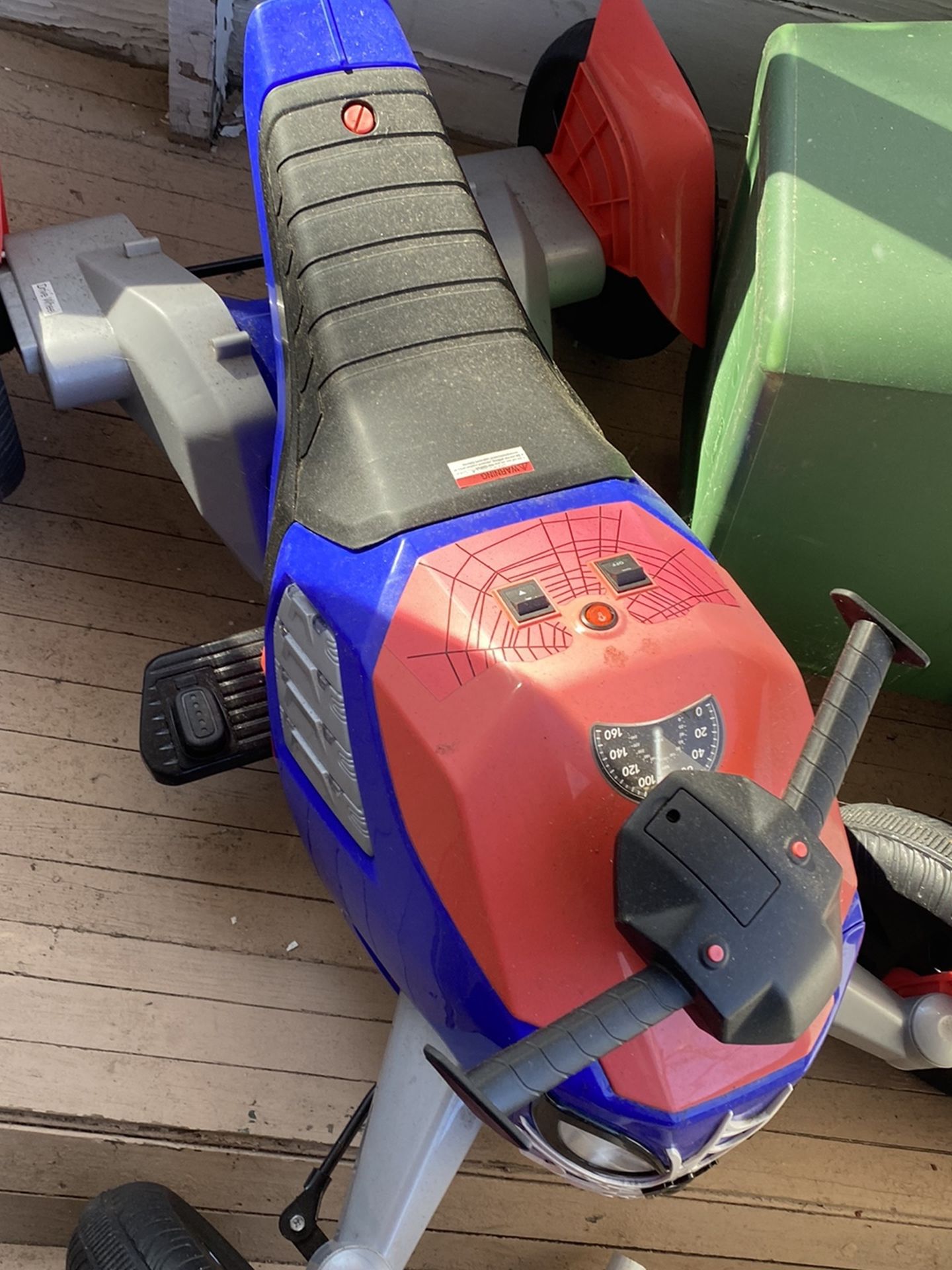 Marvel Spiderbike Ride-On Toy by Kid Trax powered rechargeable, preschool, 6 volts, Spiderman