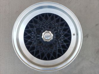 15" BBS Black Mesh 15x7" Rim Porsche 5x130 Single Wheel 5 Lug