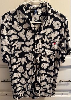 Adult Disney Mickey Hands button shirt